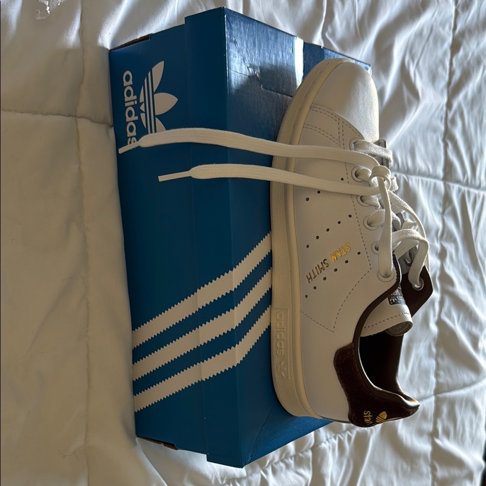 Adidas Stan Smith White and Brown Sneakers